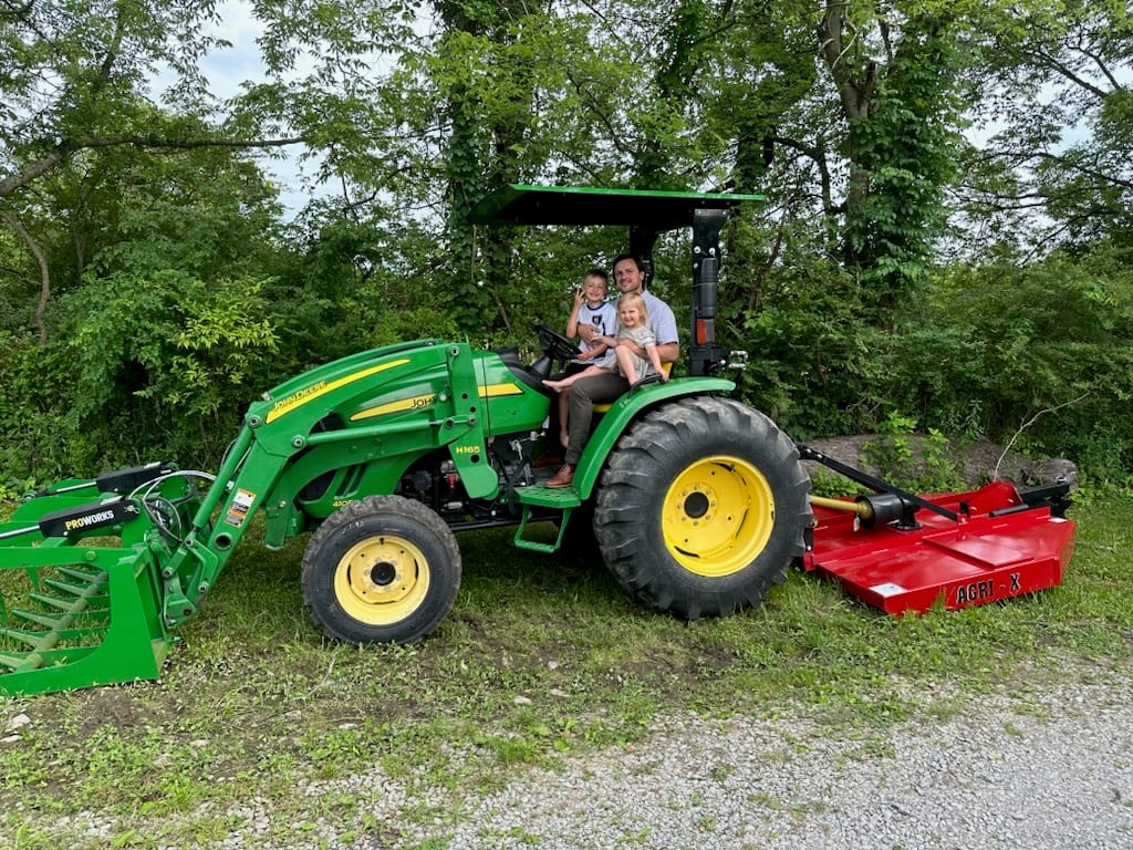 John Deere tractor being showcased